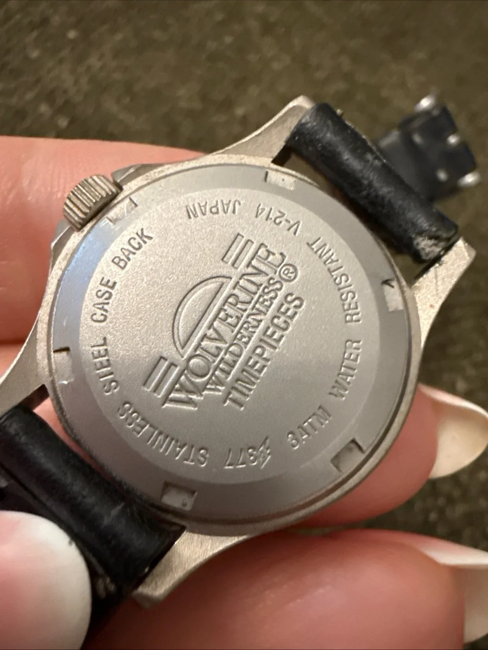 Wolverine Black Dial Black Leather Strap Field Watch